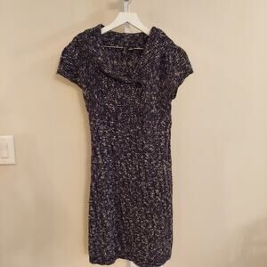 New Directions Sweater Dress Medium Chunky Collared Short Sleeve Pencil Cozy Y2K